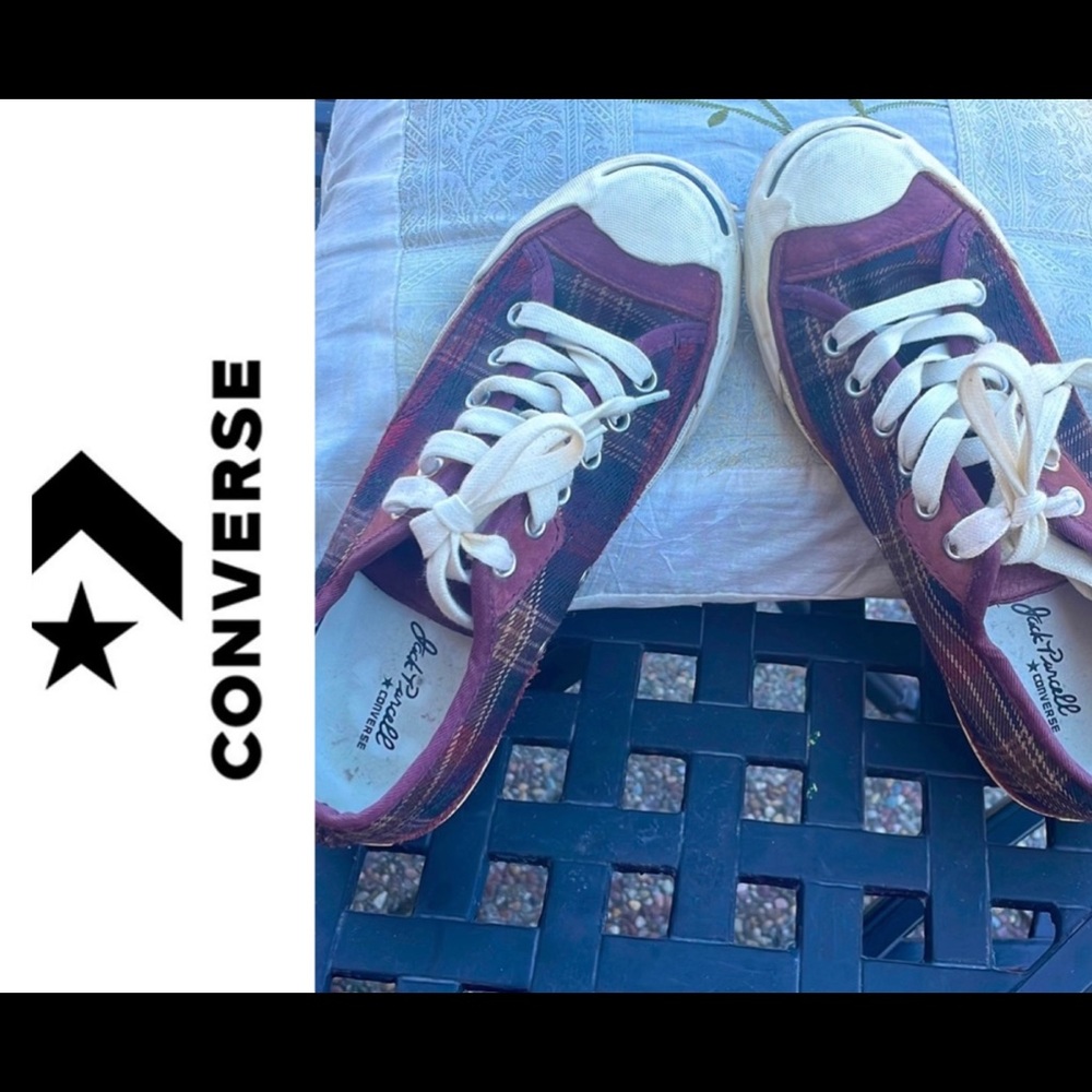 Converse Jack Purcell Plaid Checks Sneakers Mens Size 5 Womens 6.5 Unisex